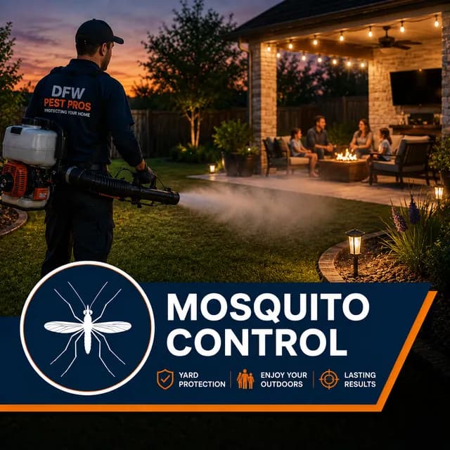 Yard mosquito barrier and larvicide treatment across the DFW metroplex
